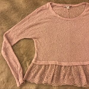 NWOT AE peplum lace knit